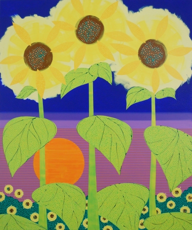 Eric Hibit, Sunflowers at Sunset, 2017