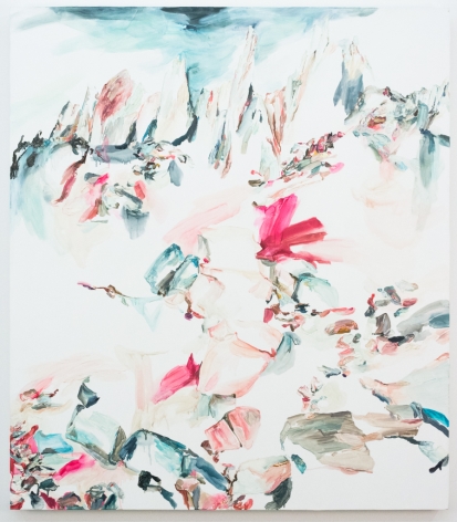 Elisa Johns  Feather Peaks, 2018  Oil on canvas  64h x 56w in 162.56h x 142.24w cm