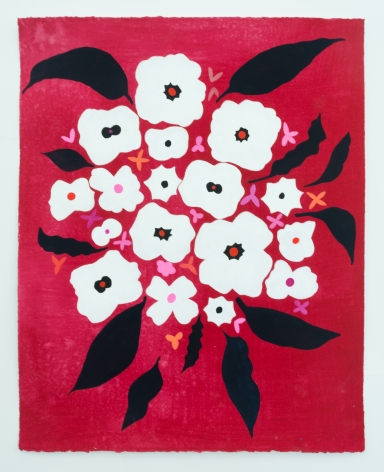 Ruby Palmer, Flower Series: White on Red, 2021