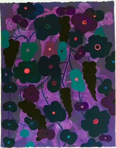 Ruby Palmer, Flower Series: Black on Purple, 2016